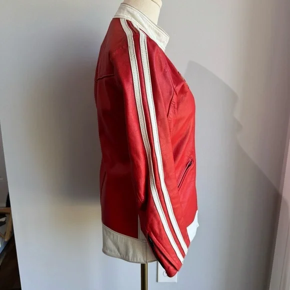 Vintage 70s 80s Swift Leathers Red Moto Racing Jacket Mens S Womens M Authentic - Picture 4 of 16